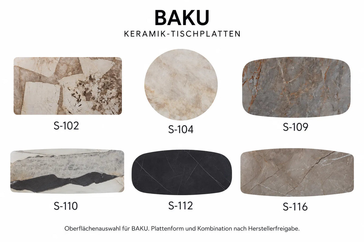 BAKU Keramik-Esstisch mit Metallgestell