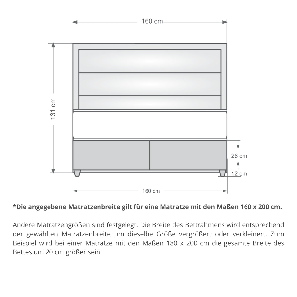 Grey Stone | Revella Boxspringbett mit Stauraum