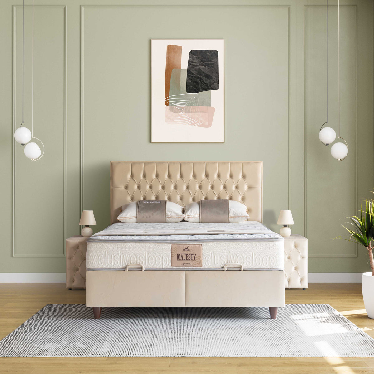 Pearly | Revella Boxspringbett mit Stauraum