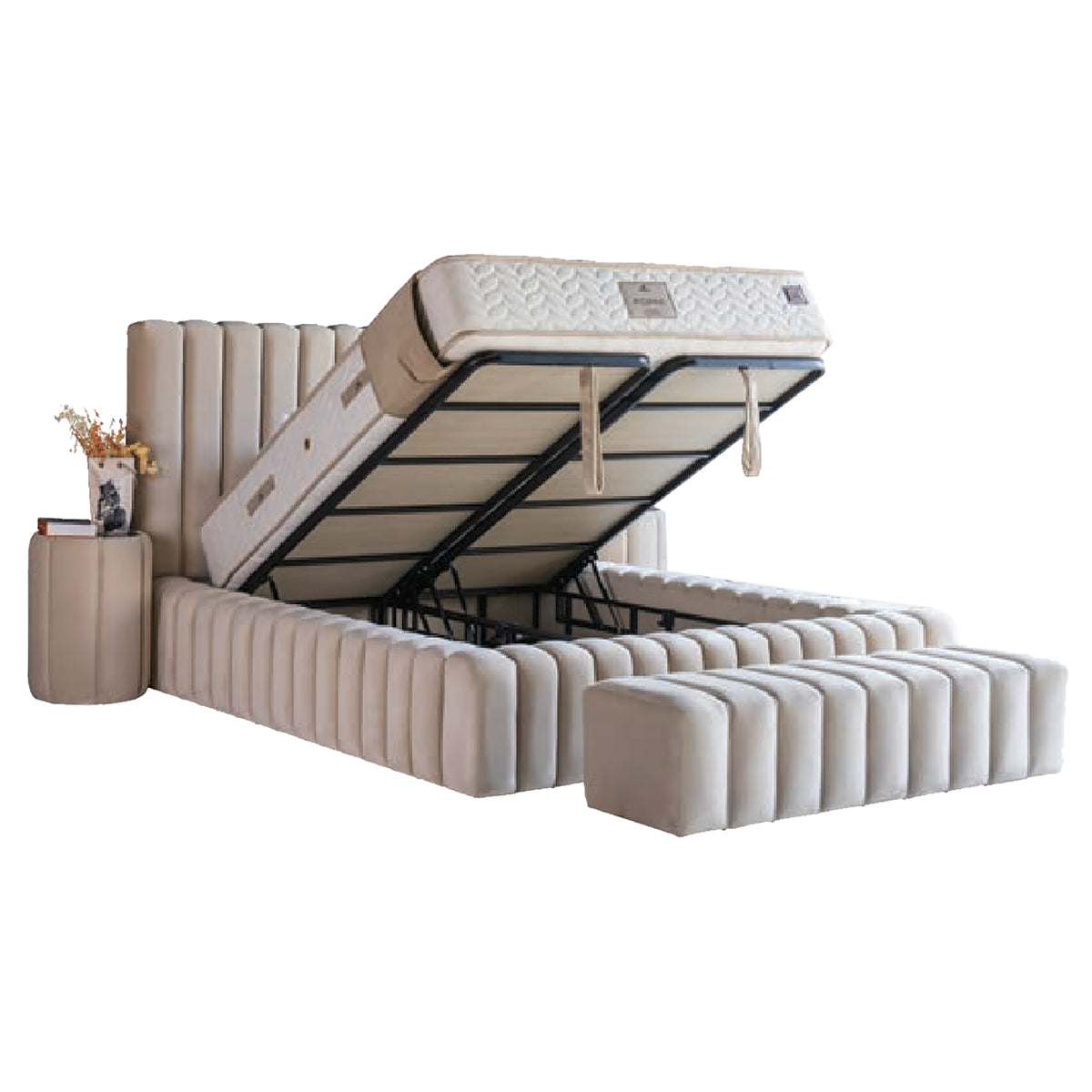 Soffia | Revella Boxspringbett mit Stauraum