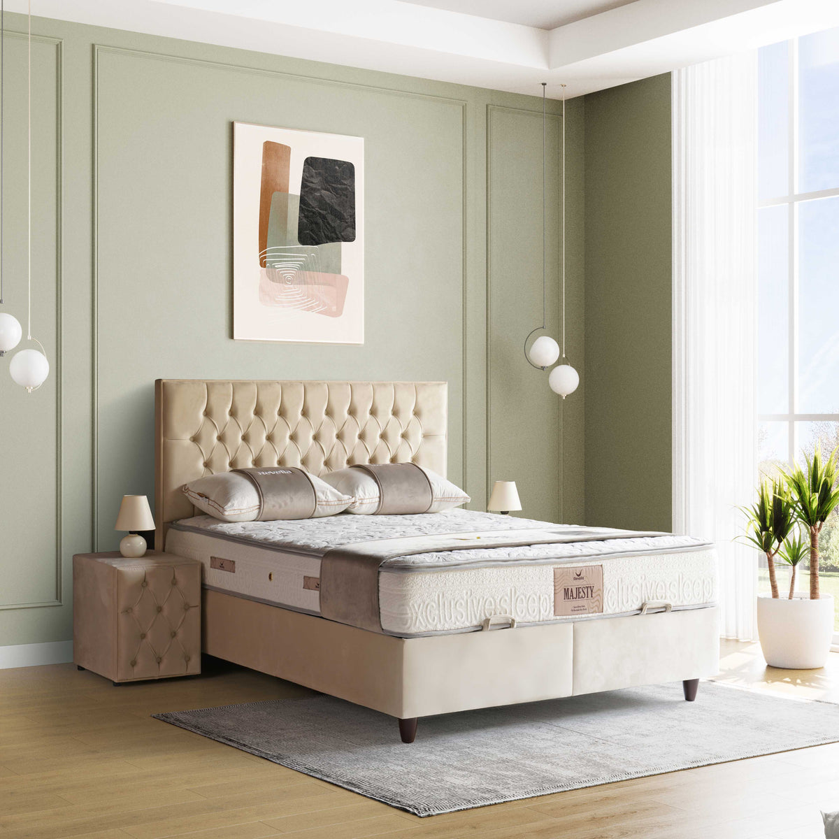 Pearly | Revella Boxspringbett mit Stauraum