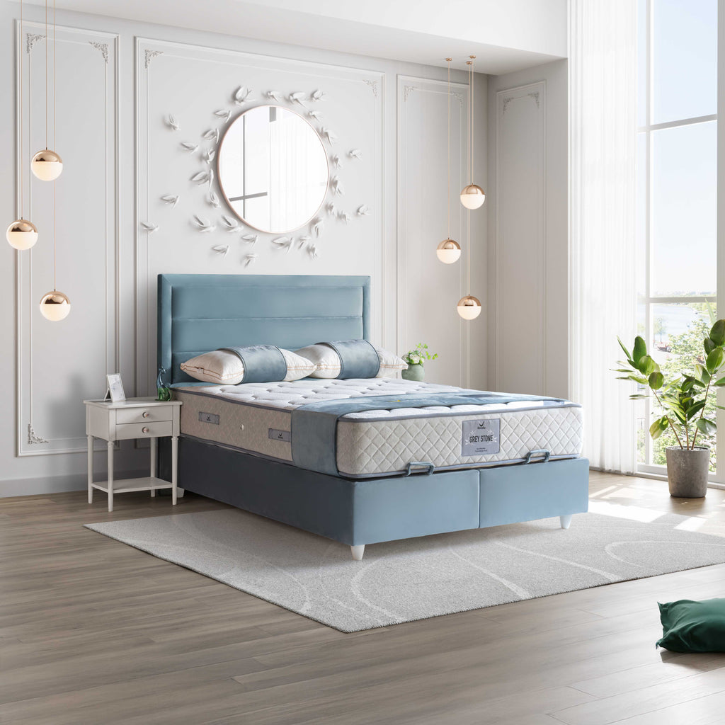 Grey Stone | Revella Boxspringbett mit Stauraum