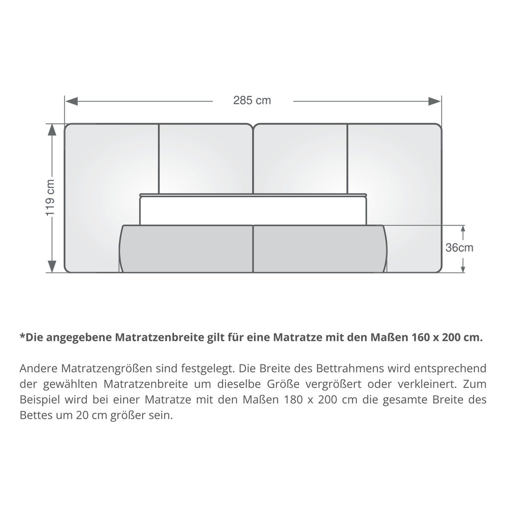 Seossa | Revella Boxspringbett mit Stauraum