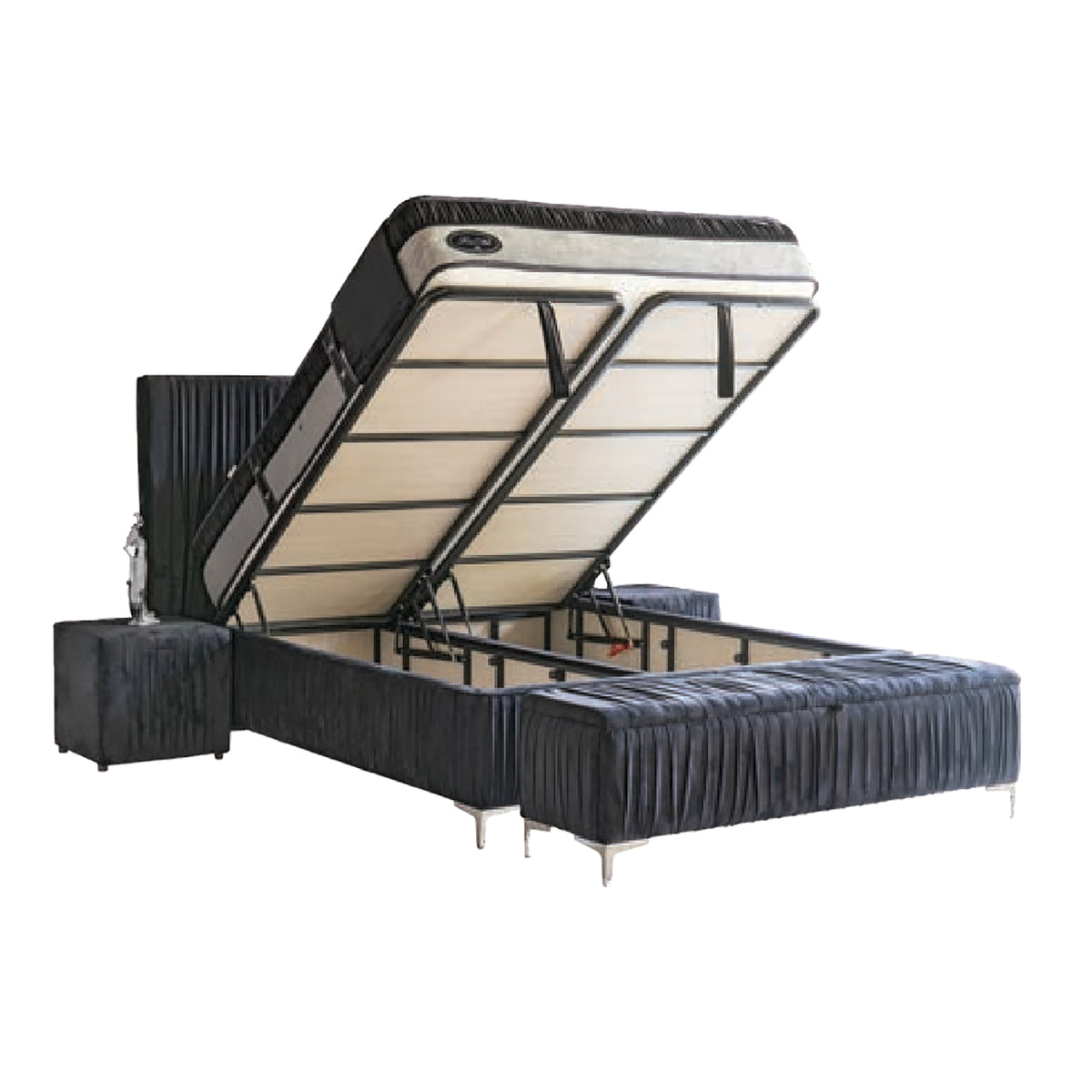 Wrinkle | Revella Boxspringbett mit Stauraum